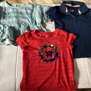 110-Lot of Three Girls Size X Small (4-5) Shirts Various